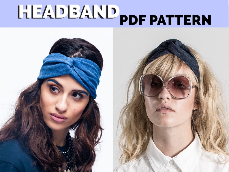 Headband pattern, PDF pattern, easy sewing pattern, Upcycled denim headband, Headband diy, Headband pattern, digital pattern, sewing diy image 2