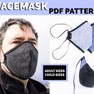 Fask Mask Pattern Pdf Face Mask Pattern PDF, Fabric Mask Pattern, Cloth Mask Pattern, Etsy ...