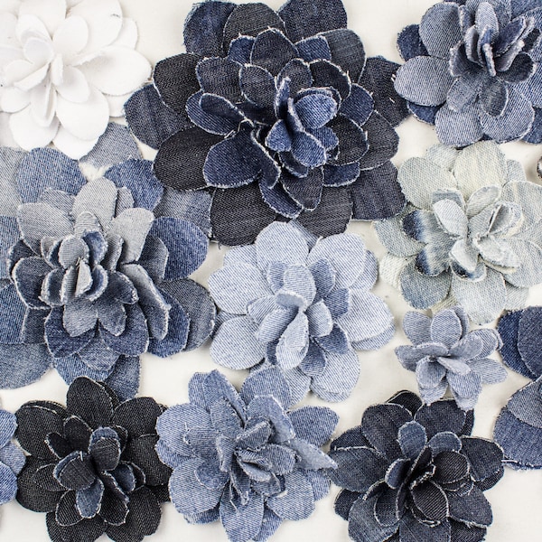 Patron de fleur, DIY fleur, tuto de fleur, recycler des jeans, patron de couture, projet de couture