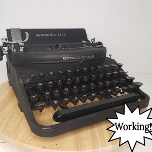 Beautiful Black 1940s Remington Rand &quot;Noiseless&quot; Model Seven Working Typewriter & Case! Free Shipping to Lower 48!