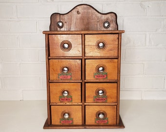 Vintage Spice Cabinet with 8 Drawers - Free Shipping to the Lower 48!