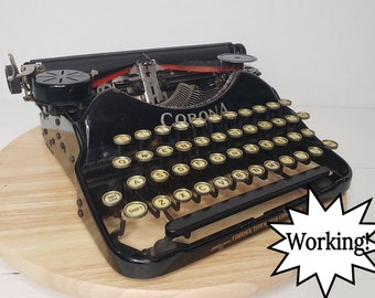 Sweet Black 1920s Working Corona "Four" Manual Typewriter & Case! Free Shipping to Lower 48!