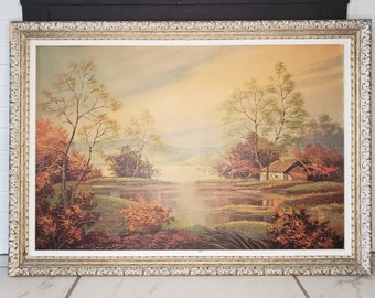 Huge Peaceful House on a Lake Framed Art - Free Shipping to the Lower 48!