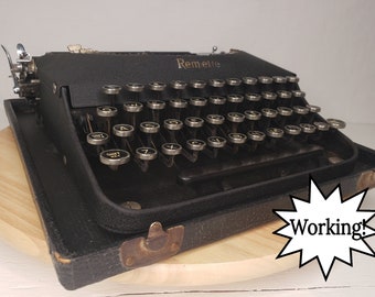 Cool Remington Remette Ultra-Sleek 1938 Working Typewriter & Case! Free Shipping to Lower 48!