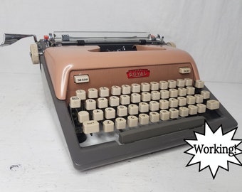 Peachy Pink 1950s Royal Futura 800 Working Typewriter and Case!  Free Shipping to Lower 48!