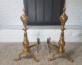Vintage Brass Andirons - Firedogs - Free Shipping to the Lower 48