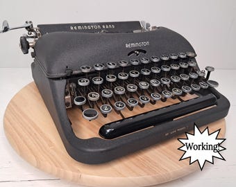 Handsome 1940s Remington Rand "Deluxe Model 5" Portable Typewriter & Case! Free Shipping to Lower 48!