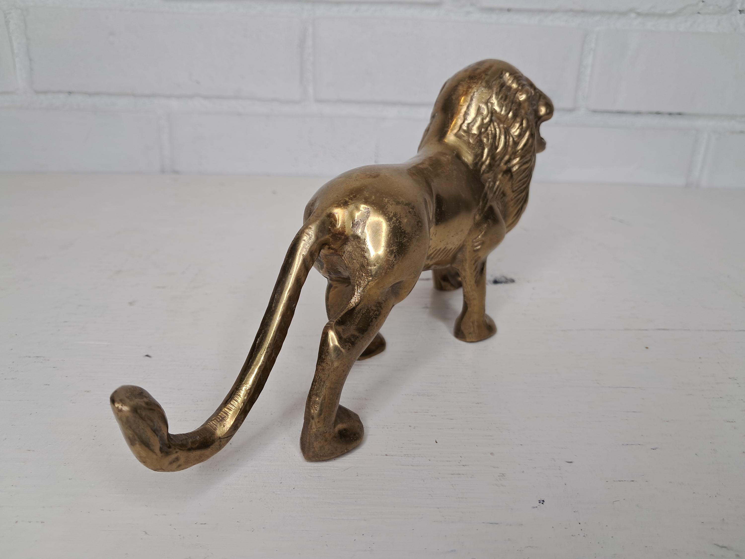 Vintage Solid Brass Lion Figure - Eclectic Boho Decor - Etsy