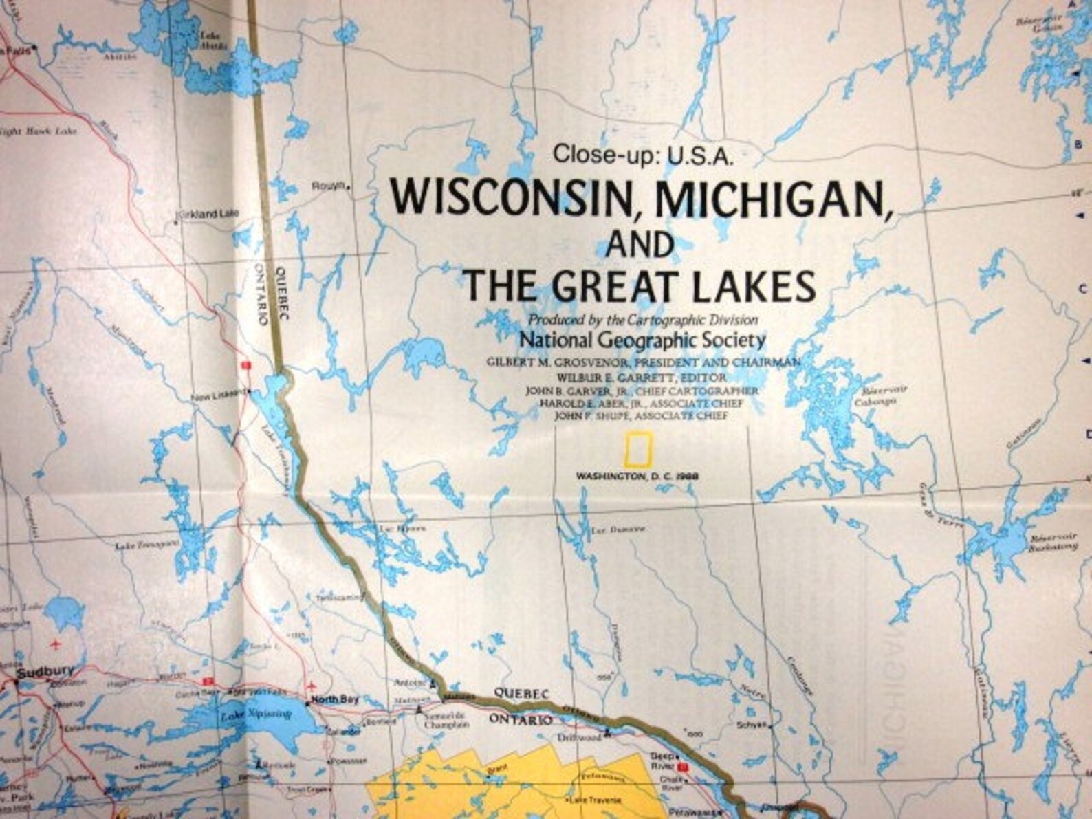 Vintage National Geographic Map of Wisconsin Michigan and  Etsy