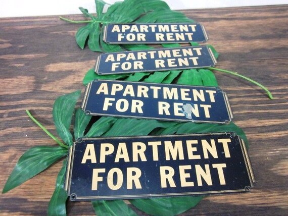 authentic vintage apartment for rent sign perfect patina and character free shipping to lower 48 free add for rent house