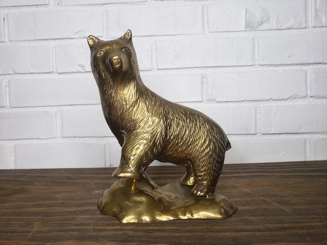 Vintage Solid Brass Grizzly Bear Free Shipping to the Lower 48 Etsy