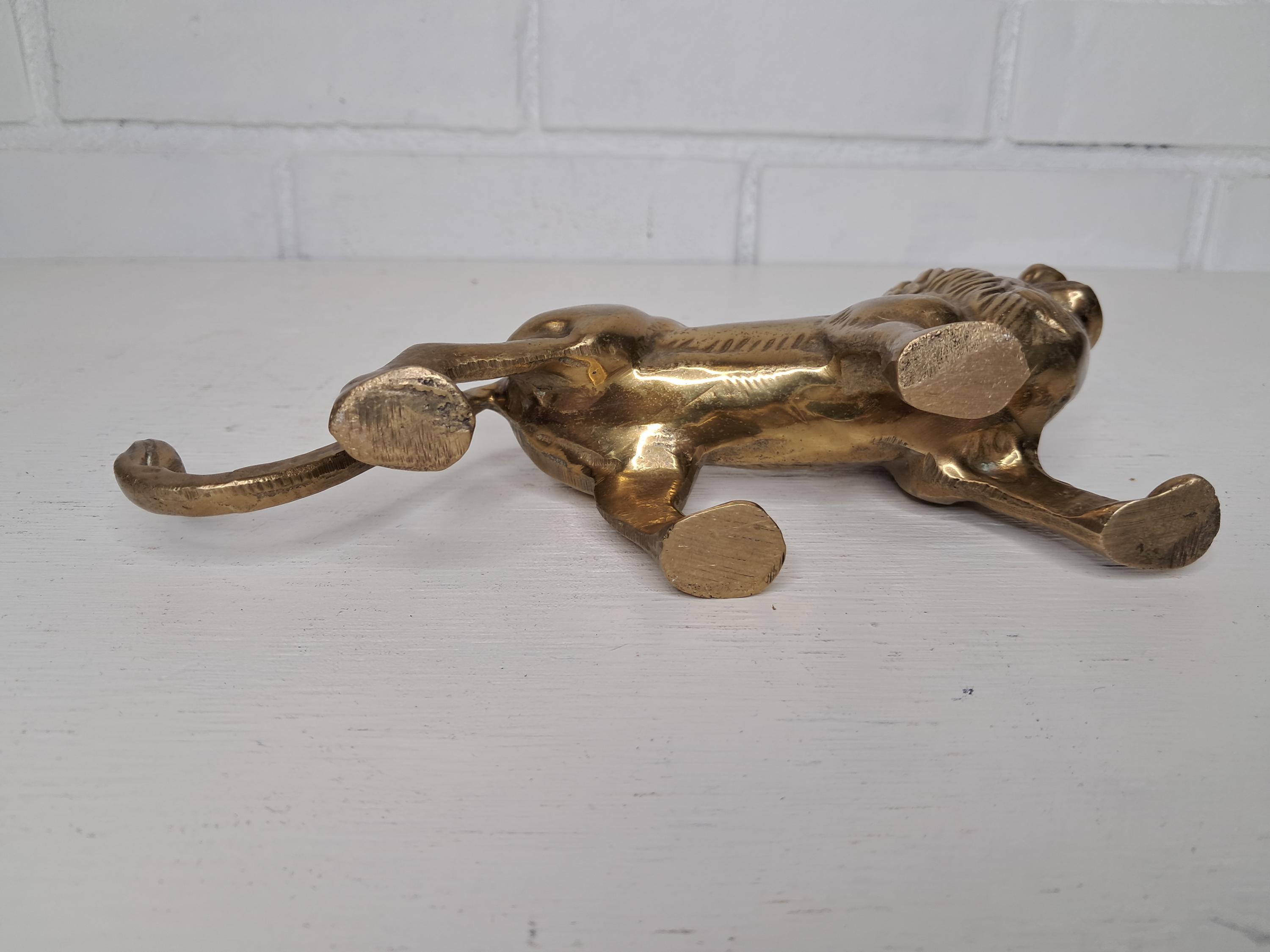 Vintage Solid Brass Lion Figure - Eclectic Boho Decor - Etsy
