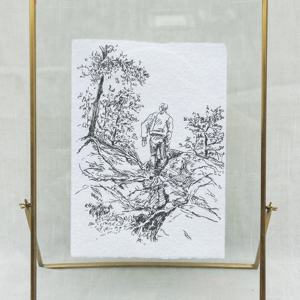 Vandrelyst | original ink drawing on handmade cotton paper