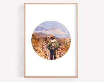 Wanderer | nature travel gouache eco artprint poster