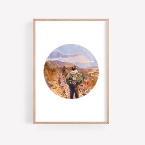 Wanderer / viaggio nella natura gouache eco artprint poster