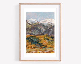 Goldene Berge | Kunstdruck Bambus