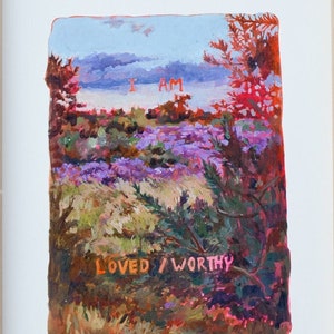 I AM: AMATO / DEGNO / stampa in bambù fine-art / Pittura impressionistica con affermazione