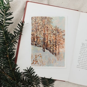 Le baiser du soleil d'hiver | carte postale de Noël de paysage d'hiver | papier recyclé