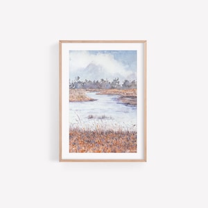 Glad it rained | art print on bamboo paper | watercolor and embroidery painting