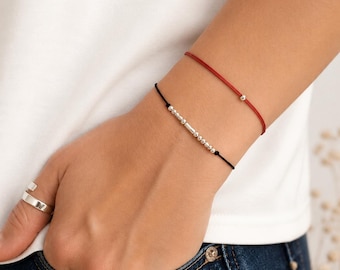 Red String Kabbalah Bracelet – Sterling Silver Bead, Protection, Connection, Love (Adjustable)