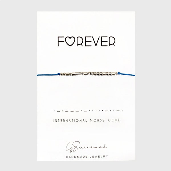 Forever Morse Code Bracelet, Sterling Silver Morse Code Jewelry, Morse Code Couple Bracelet, Bracelet for Women Men, Anniversary Gift