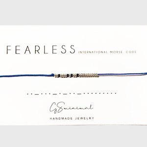 Pulsera de código Morse sin miedo, pulsera de fuerza, regalo personalizado con código Morse, amistad, fe, perseverancia, regalo de aliento para ella