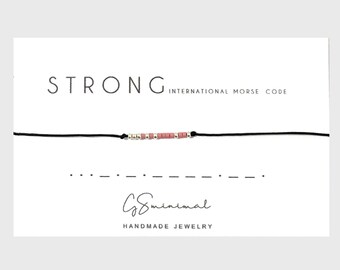 Pulsera fuerte, pulsera fuerte con código morse, regalo personalizado con código morse, amistad que persiste, regalo de aliento para ella