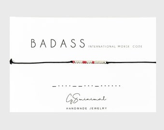 Badass Morse Code Bracelet, Custom Morse Code Bracelet, Friendship