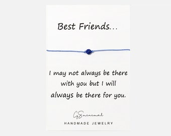 Best friend Wish Bracelet, Best friends jewelry, String Bracelet, BFF bracelet, Gemstone beaded bracelet, Meaningful gifts, Distance gifts