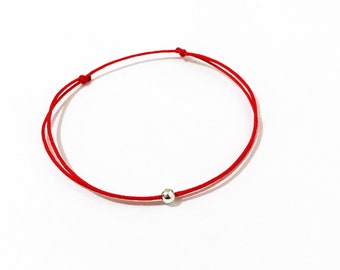 PULSERA DE CUERDA ROJA - Pulsera de protección roja - Pulsera de cuerda roja de buena suerte - Pulsera de Cábala de cordón rojo de fuerza - Cuerda roja del destino