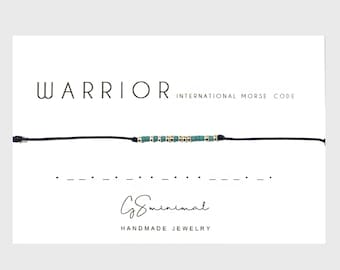 Warrior Morse Code Bracelet, Warrior Bracelet, Survivor Gift, Cancer Patient, Encouragement Bracelet, Be Strong, Gift for Her,Gift For Women