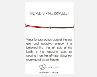 Red String Bracelet for Protection, Sterling Silver 3mm Bead Bracelet, Red Lucky Bracelet Couples, Red Kabbalah Bracelet, Gift For Men Women