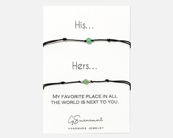 Aventurine matching bracelets for couples, Couple bracelets set, Long Distance relationship bracelet gift for boyfriend, Anniversary gift