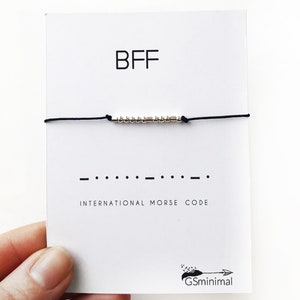 BFF Morse Code Bracelet, Sterling Silver Morse Code Jewelry, Friendship Bracelet, Best Friend Gift, Bestie Bracelet, Birthday Gift For Her