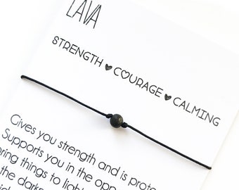 Anklet for Men, Men's Anklet Black Lava Bead, Natural Stone, Lava Rock Ankle Bracelet, Black Cord, Gift for Boyfriend, Man's Ankle Bracelet