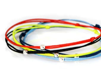 Red String Bracelet For Men For Women Bracelet Couples Bracelet Sterling Silver Bead Bracelet Colorful Friendship Bracelet Stackable Minimal