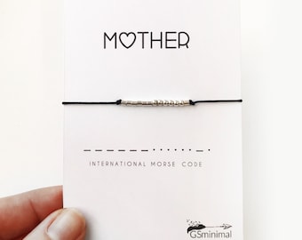 Mother Morse Code Bracelet, Mothers Day Gift, First Mothers Day Jewelry, Mom Bracelet, Birthday Gift for Mom, Mothers Day Gift, for Her