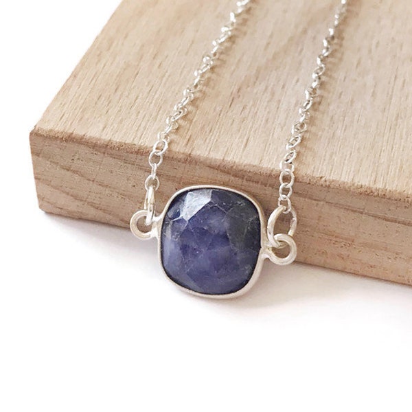 Sodalite Necklace, Sterling Silver Gemstone Pendant, Blue Stone Necklace, Sodalite Jewelry, Layered Necklace, Gemstone Necklace, for Women