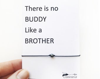 No Buddy Like Brother Wish Bracelet, Gemstone Bracelet, Brother Present, Brother Jewelry,  Birthday Gift for Brother, Gift for Men