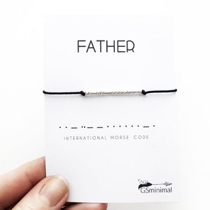 PULSERA PADRE - Pulsera Padre Código Morse - Regalo Día del Padre - Pulsera de plata esterlina - Regalo para papá - Padre para ser - Regalo para hombres