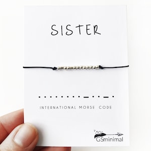 Sister Gift, Sterling Silver Sister Bracelet, Morse Code Bracelet Sister, Best Friend Gift, Sister Birthday Gift, Friendship Bracelet, Women