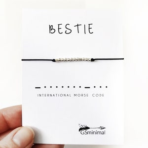BESTIE Morse Code Bracelet, Sterling Silver Bracelet, Best Friend Gift, Best Friend Birthday Gift, Best Friend Bracelet, BFF,Friendship Gift