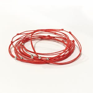 Fio Vermelho do Destino - Pulseira de Fio Vermelho da Cabala - Pulseira de Prata - Pulseira de Amor para Ele e Ela - Presente de Proteção e Conexão