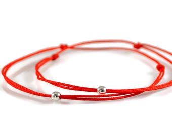Bracelets relation assortis - Bracelets relation distance - Chaîne du destin - Bracelet Kabbale rouge - Bracelet Kabbale