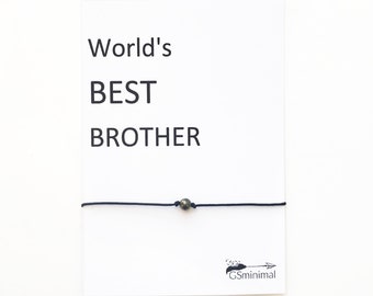 World's Best Brother Wish Bracelet, Big Little Brother Gift, Mens String Bracelet, Birthday Gift for Brother, Gifts for Men, Gift for Him