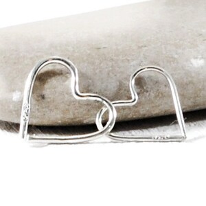 12mm Open Heart Hoop Earring. Daith Heart Hoop. Endless Hoop. Silver Heart Tragus. Cartilage Earring. Tragus Hoop. Rook Piercing. Minimalist image 3