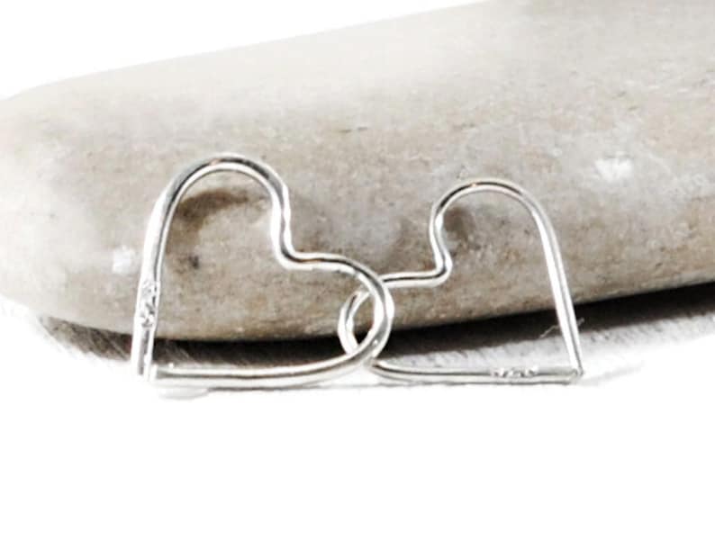 12mm Open Heart Hoop Earring. Daith Heart Hoop. Endless Hoop. Silver Heart Tragus. Cartilage Earring. Tragus Hoop. Rook Piercing. Minimalist image 3