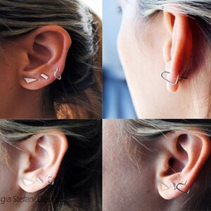 12mm Open Heart Hoop Earring. Daith Heart Hoop. Endless Hoop. Silver Heart Tragus. Cartilage Earring. Tragus Hoop. Rook Piercing. Minimalist image 4