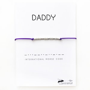 PULSERA DADDY - Pulsera Daddy Code Morse - Regalo del Día del Padre - Pulsera de plata esterlina para papá - Anuncio de embarazo al esposo
