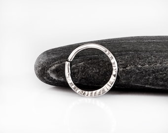 SEPTUM RING - Seamless Nose Ring Hoop - Sterling Silver Septum Piercing - Thin Endless Twist Hoops - 20g 18g 16g 14g - Unique Piercing